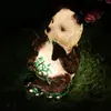 Lâmpada LED Panda Resina Translúcida Formato Animal Iluminação Externa Projeto Parque Ponto Turístico Pátio Decoração de Exibição