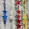 Centro Comercial de Accesorios para Bodas Hotel Decoración de Bodas Cadena de Lentejuelas Estrella de Cinco Puntas Láser Dorada y Plateada Cortina Colgante