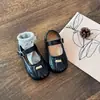 Zapatos de vestir formales tipo mocasín con suelas blandas en color plateado, zapatos estilo coreano para bebé niña, zapatos individuales a juego, zapatos de princesa para niños para primavera y otoño 2026