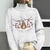 Lote de chalecos de lana cálidos para mujer con cuello alto, estampado digital navideño nuevo, otoño e invierno 2024, transfronterizos