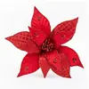 Flor de Navidad de 25 cm Dorada Roja Multicolor Flor Artificial Hotel Boda Centro Comercial Rattan Navideño Flor Artificial Decorativa