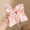 Lenço Quadrado Vazado Branco Cereja de Renda Feito à Mão Scrunchie Doce Feminino Rabo de Cavalo Elástico de Cabelo