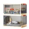 Jaula plegable multifuncional de plástico multicapa para gatos, gabinete de almacenamiento de gran capacidad para comida de gatos y perros