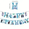 Decoraciones de Cumpleaños Temáticas de Frozen Transfronterizas Banner Infantil Set de Globos para Pastel En Stock