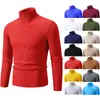 Suéter Base de Cuello Alto Color Sólido Simple Vintage para Mujer Ropa Interior Ropa Exterior Casual para Hombre Comercio Exterior Suéter de Punto Ajustado