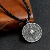 Collar con Colgante de Escudo Vikingo Escandinavo Pirata Mítico Vintage Desgastado Accesorios de Personalidad para Hombres