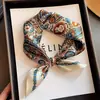 Lenço de Seda Risca de Giz 70*70 para Mulheres, Lenço Quadrado Pequeno, Versátil Estilo Coreano Lenço de Pescoço Profissional, Lenço Decorativo Fino de Verão