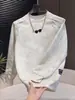 Camiseta de manga larga para hombre, nuevo estilo de otoño, efecto tie-dye desgastado, cuello redondo, sin botones, mangas raglán, corte holgado, top versátil casual de moda