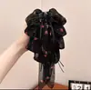 Grampo de Cabelo Elegante de Alta Qualidade com Laço Floral para Rabo de Cavalo, Prendedor de Cabelo para Parte de Trás da Cabeça, Adorno de Cabelo para Mulheres