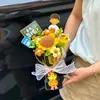 Girasol Hilo de Ganchillo Ramo Producto Terminado Regalo de Navidad Creativo Trofeo Medalla de Oro para Maestros Hombres y Mujeres y Tutores