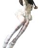 Calcetines hasta la rodilla estilo japonés dulce con vendaje para mujer, calcetines finos Lolita blancos de seda Jk con tirantes y calcetines Mary Jane