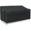 Funda Plateada Impermeable para Sofá Doble de Patio de Tela Oxford, a Prueba de Polvo y Sol, Protector para Muebles de Exterior
