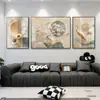 Arroz Tinta Branca Verde Dourado Paisagem Película de Cristal Liga de Alumínio Pintura Sala de Estar Sala de Jantar Grou Combinação Horizontal Vertical Triptíco Pintura Decorativa