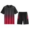 Pantalones de Vestir de Cinco Puntos con Sensación de Hielo para Hombre, Holgados, Estilo Coreano, Casuales de Hong Kong, Conjunto de Camiseta de Manga Corta para Jóvenes, Conjunto de Dos Piezas
