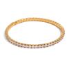 Moda Europea y Americana Diseño Elegante de Nicho Pulsera de Alta Gama Acero Inoxidable Chapado en Oro de 18K Pulsera Creativa Elástica de Circonitas