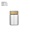 Botella de Tubo de Vidrio con Tapa de Bambú de Rosca de 30 mm, Botella Dispensadora de Café, Botella Sellada de Alto Borosilicato para Deseos, Botella Vacía para Té de Flor de Cordyceps