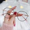 Nuevas gafas que cambian de color, antiluz azul, planas, modernas y populares, con montura de metal, gafas de proximidad lisas para mujer, con acabado para hombres.