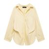 Novos produtos transfronteiriços 2024 Estilo europeu e americano camisa poplin solta de design de moda atacado de comércio exterior feminino ZRA em estoque