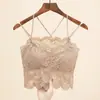 Camisola de encaje con hermoso diseño en la espalda para mujer, pura y sexy, adecuada para usar como prenda exterior o interior, con copas incorporadas, talla grande, fina y transpirable para el verano