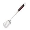 Espátula de acero inoxidable mango de grano de madera cuchara para avena doméstica colador pala para freír cuchara de lengua tenedor para carne cuchara para arroz juego de 7 piezas de cocina