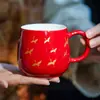 Taza de Cerámica para Jóvenes con Diseño de Grulla en la Nube, Adecuada para Uso Doméstico, Taza Individual, Juego de Té Estilo Ciudad Prohibida
