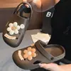 Zuecos cerrados para mujer para uso en casa, pantuflas de verano antideslizantes para baño, de suela suave, ligeros, se pueden usar afuera, pantuflas para hombre