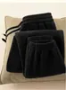 Pantalones de chándal de forro polar de doble cara para otoño e invierno para hombre, corte holgado, cálidos, pantalones largos casuales, pantalones deportivos para hombre, modernos