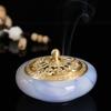 Queimador de Aromaterapia, Queimador de Incenso de Vidro e Jade, Queimador de Agarwood, Queimador de Sândalo, Queimador de Incenso, Queimador de Incenso em Espiral para Interior, Queimador de Incenso em Espiral, Queimador de Incenso Estilo Chinês