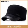 Chapéu Quente Masculino Outono/Inverno Chapéu de Lã e Algodão para Exterior Chapéu de Aba Reta para Homem de Meia-Idade/Idoso com Proteção para Orelhas Espessa