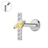 Zeming Original Douyin Más Vendidos F136 Aleación de Titanio y Circonio Aretes de Tachuela Diseño de Nicho Perforación de Lóbulo de la Oreja Tachuelas para Cartílago de la Oreja Estilo Europeo Americano