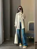 ¡La primavera no es demasiado tarde para el algodón Lyocell! Estilo minimalista de ropa de trabajo, hipoalergénica, transpirable, corte holgado, con cuello, camisa chaqueta casual de manga larga para mujer