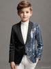 Traje de coat para niños directo de fábrica al por mayor lentejuelas de onda brillante tendencia de traje casual traje pequeño de lujo ligero