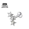 Brincos de Liga de Titânio F136 Borboleta Lua Arco Aranha Estrela de Oito Pontas Rosca Interna G23 Piercing para Lábio Brincos