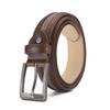 Cinto Masculino de Couro Genuíno Clássico de Negócios com Fivela de Pino Cinto de Couro Macio Cinto para Calças Cinto de Couro Masculino Atacado Cinto Costurado