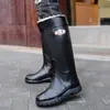 Sapatos de chuva transfronteiriços novos proteção do trabalho sola grossa 45CM extra altos masculinos resistentes ao desgaste antiderrapantes impermeáveis tubo longo sapatos d'água canteiro de obras