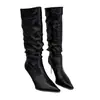 Botas largas adelgazantes, botas de tacón alto con punta fina, botas de montar de color café para mujer, botas elegantes para otoño e invierno 2026