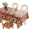 Mantel estilo americano, impermeable, a prueba de aceite, resistente al calor, lavable, mantel estilo bohemio, tela estilo étnico, mantel para mesa de centro de alta gama