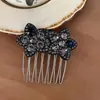 Pente invertido luxuoso e sofisticado com strass em formato de estrela, moderno e versátil, acessório de cabelo para penteados altos com design exclusivo de sete dentes