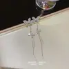 Pendientes de Borla de Mariposa con Circonita Super Brillante Largos Lujo Ligero Sentido de Alta Gama Pendientes Nicho Moda Femenina Pendientes Elegantes Venta al por Mayor