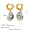Temperamento Europeo y Americano Diseño de Nicho Creativo Pendientes de Alta Calidad Acero Inoxidable Chapado en Oro de 18 Quilates Pendientes con Colgante de Cacahuete Sólido