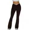 Pantalones de Yoga Acampanados de Cintura Alta con Cuentas de Colores para Mujer, Pantalones Elásticos Transpirables Adelgazantes para Fitness y Deportes al Aire Libre, Transfronterizo