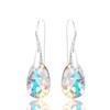 Venta caliente de Temu moda europea y americana nueva joyería aretes de gota de agua de cristal de color