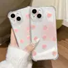 Funda de Teléfono Dulce con Purpurina de Fresa Estilo Ins para iPhone 18 Pro Max, Adecuada para iPhone 15, 16 y 13, con Agujeros Finos