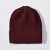 Gorro de Lana Tejido de Color Sólido Nuevo Venta Directa de Fábrica Gorro Tejido Cálido Circunferencia de Cabeza Grande Cómodo Gorro de Lana Mezclada para Ponerse