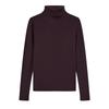 Camiseta Base Derong de Cuello Alto Medio para Mujer en Otoño e Invierno, Camiseta Interior de Manga Larga Calefactora y Cálida con Forro de Forro Polar y Engrosada que se Puede Usar por Fuera