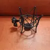 Microfone condensador de gravação ao vivo estrutura à prova de choque metal plástico TF série U87 preto prata clipe de microfone à prova de choque
