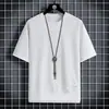 Camiseta de Manga Corta para Hombre Verano Tendencia Marca Waffle Falso Dos Piezas Superior Delgado Holgado Cuello Redondo Casual Camisa Base