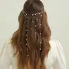 Cadena para el Cabello con Borla de Perlas, Tocado Trenzado para el Cabello Estilo Hada, Diadema de Cadena, Accesorios para el Cabello Estilo Bohemio, Tocado Súper Hada
