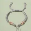 Pulseira de Nó de Flor de Pessegueiro Semi-Acabada, Tecelagem Manual de Fio de Cinco Cores para o Ano de Nascimento, Pulseira DIY para Adulto, Joia de Corda Trançada Atacado
