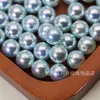 Cuentas de concha de medio agujero 302 cuentas celestiales azul iridiscente, perlas de espejo aurora al por mayor, cuentas de vidrio de medio agujero para decoración DIY